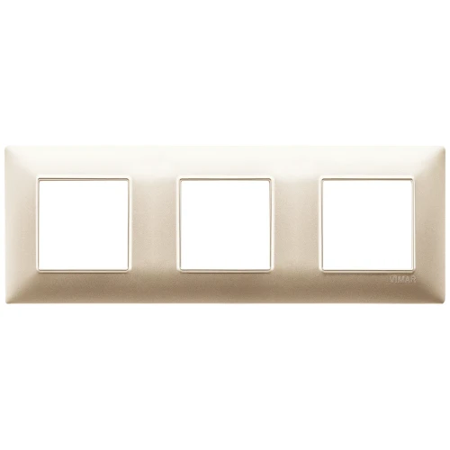 Vimar Plana 6-Module (2+2+2) Cover Plate, 71 mm Center Spacing, 222 x 80 x 9 mm, Technopolymer, Clamp Mounting, Horizontal/Vertical Mount