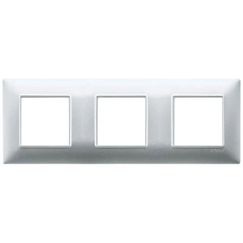 Vimar Plana 6-Module (2+2+2) Cover Plate, 71 mm Center Spacing, 222 x 80 x 9 mm, Technopolymer, Clamp Mounting, Horizontal/Vertical Mount