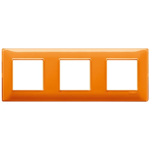 Vimar Plana 6-Module (2+2+2) Cover Plate, 71 mm Center Spacing, 222 x 80 x 9 mm, Technopolymer, Clamp Mounting, Horizontal/Vertical Mount
