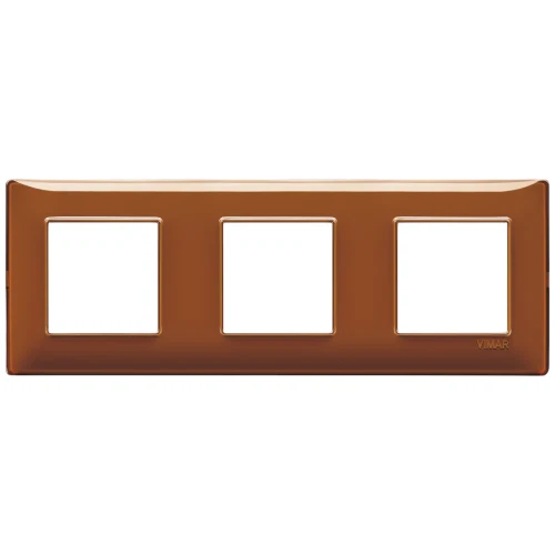 Vimar Plana 6-Module (2+2+2) Cover Plate, 71 mm Center Spacing, 222 x 80 x 9 mm, Technopolymer, Clamp Mounting, Horizontal/Vertical Mount