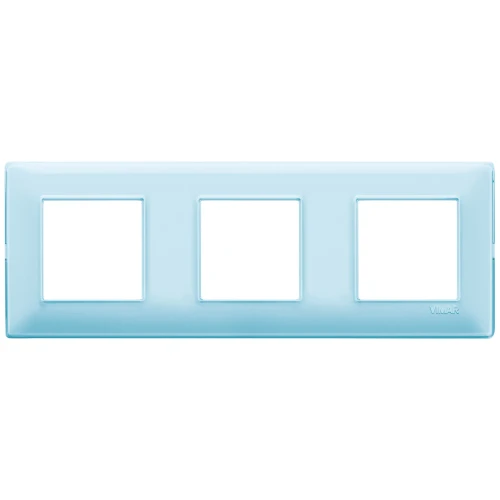 Vimar Plana 6-Module (2+2+2) Cover Plate, 71 mm Center Spacing, 222 x 80 x 9 mm, Technopolymer, Clamp Mounting, Horizontal/Vertical Mount