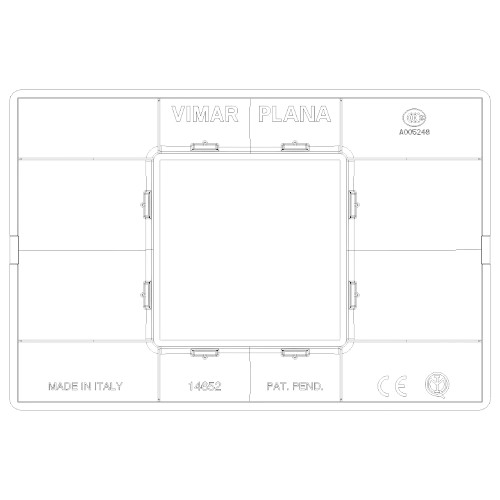 Vimar Plana 2-Central-Module Cover Plate, 120x80x9mm, IP00, Clamp Mount - Apollo Lighting