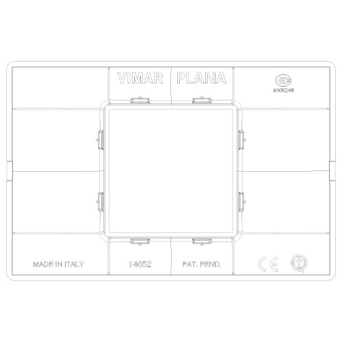 Vimar Plana 2-Central-Module Cover Plate, 120x80x9mm, IP00, Clamp Mount