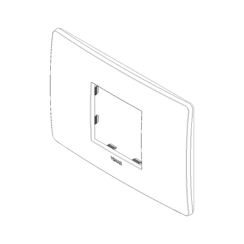 Vimar Plana 2-Central-Module Cover Plate, 120x80x9mm, IP00, Clamp Mount