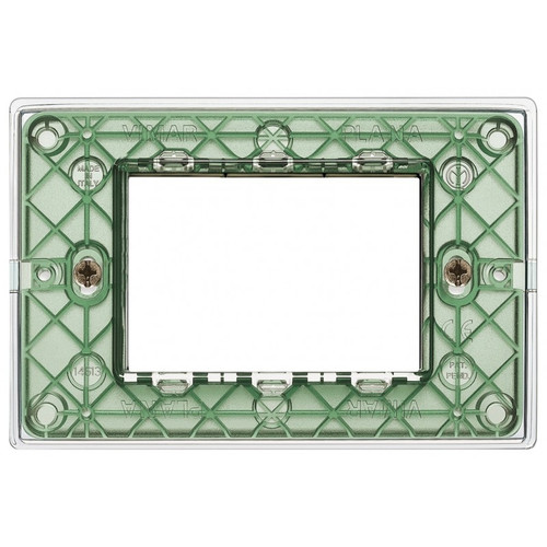 Vimar Plana 3-Module Cover Plate, 120 x 80 mm, IP00, Clamp Mounting - Apollo Lighting