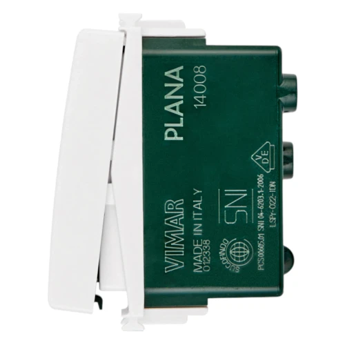 Vimar Plana 1P NO 10A Push Button, 250V, Lightable, IP40