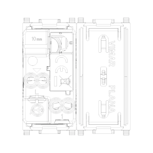 Vimar Plana 1P NO 10A Push Button, 250V, Lightable, IP40