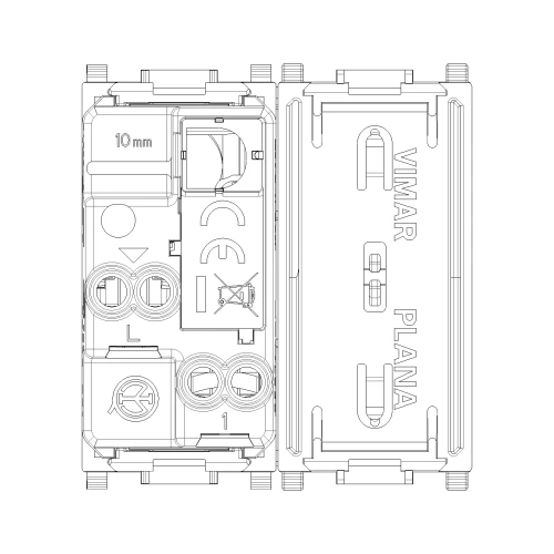 Vimar Plana 1P NO 10A Push Button, 250V, Lightable, IP40