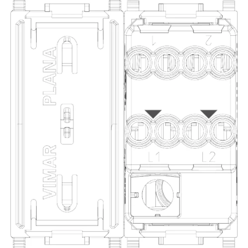 Vimar Plana 2P 20AX 1-Way Switch, 250V, IP40, Flush Mount