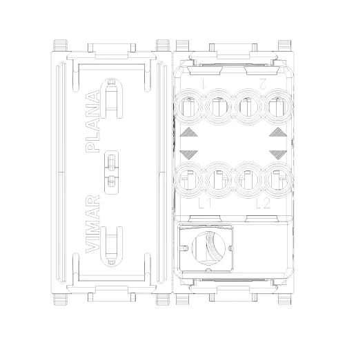 Vimar Plana 2P 20AX 1-Way Switch, 250V, IP40, Flush Mount