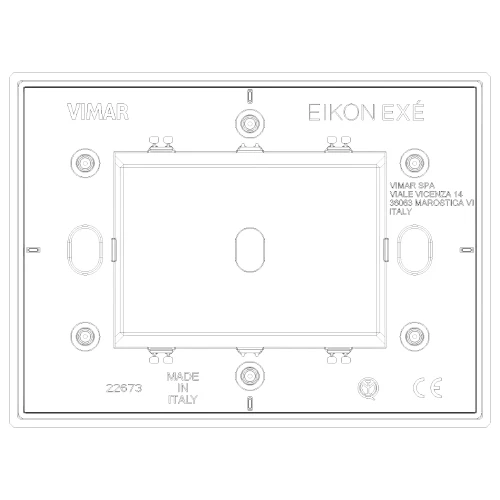 Vimar EIKON Vintage Cover Plate, Metal, IP00, Clamp Mounting