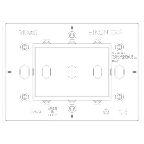 Vimar EIKON Vintage Cover Plate, Metal, IP00, Clamp Mounting