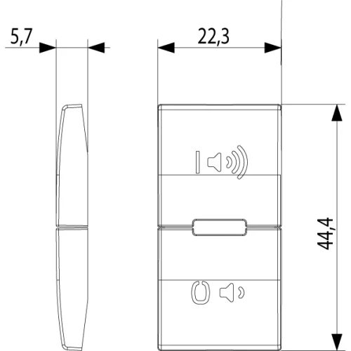 Vimar EIKON Spare 1-Module Interchangeable Button, Thermoplastic