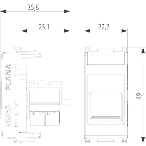 Vimar Plana RJ45 Keystone Adaptor