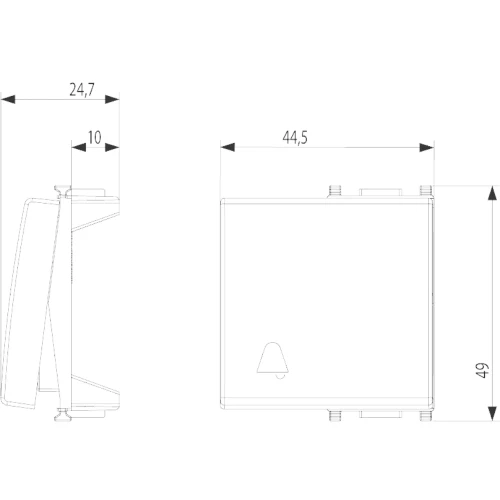 Vimar Plana Interchangeable 2-Module Button, Lightable, IP40