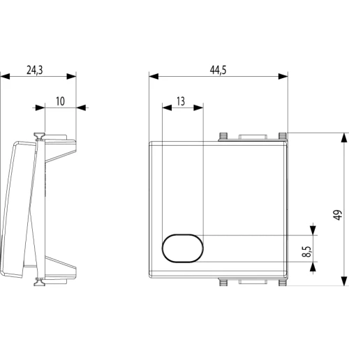 Vimar Plana Interchangeable 2-Module Button, Lightable, IP40