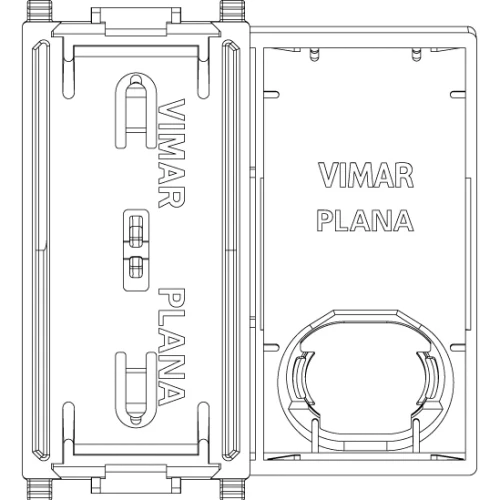 Vimar Plana Interchangeable 2-Module Button, Lightable, IP40