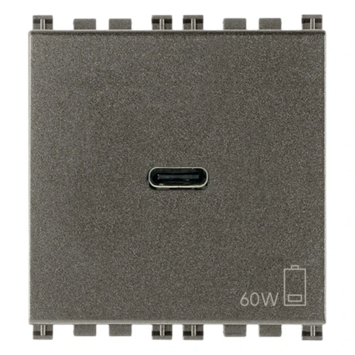 Vimar ARKÉ USB-C Supply Unit, 2 Modules, Power Delivery, 120-240V, Flush Mount