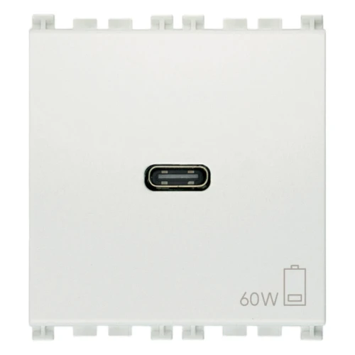 Vimar ARKÉ USB-C Supply Unit, 2 Modules, Power Delivery, 120-240V, Flush Mount