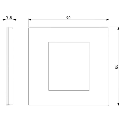Vimar LINEA 2-Module Cover Plate, 90 x 88 mm, Horizontal/Vertical Mounting