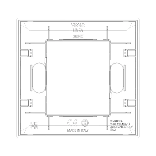 Vimar LINEA 2-Module Cover Plate, 90 x 88 mm, Horizontal/Vertical Mounting