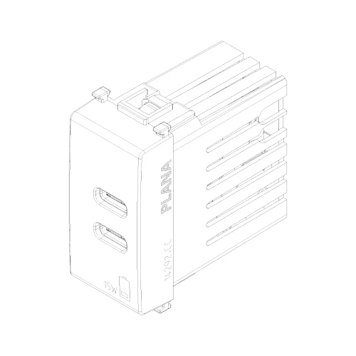 Vimar Plana 1 Module USB Power Supply Unit, 120-240V, 50/60 Hz