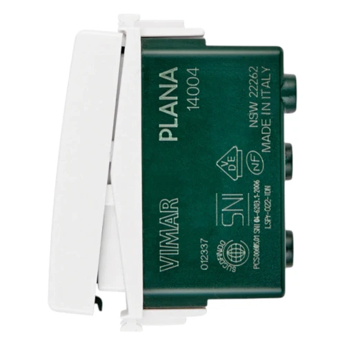 Vimar PLANA 1P 10AX 2-Way Switch, 250V, IP40, Lightable