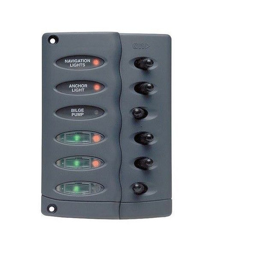 BEP Marine - CSP6-F 6 Way Waterproof Switch Panel - With Fuse Holder