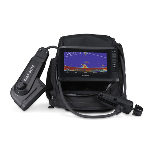 Garmin ECHOMAP UHD2 73sv Panoptix PS22-IF Ice Fishing Bundle, 7in Touchscreen with Keyed Assist, LiveVü Forward/Down, Navionics+ U.S. Inland Mapping, Pole-Free Rotator
