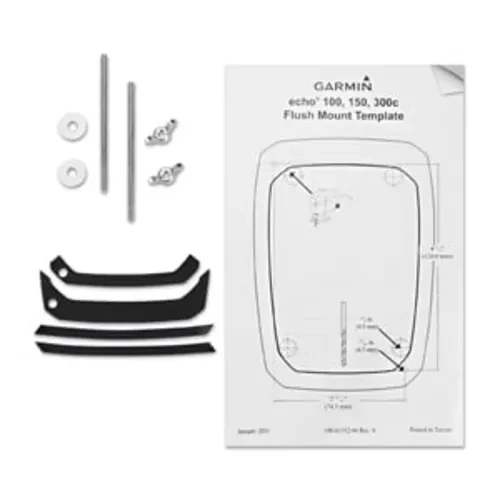 Garmin echo Flush Mount Kit, For echo 100/101/150/151/151dv/300c/301c/301dv, Flush Mount Gasket, Mounting Hardware