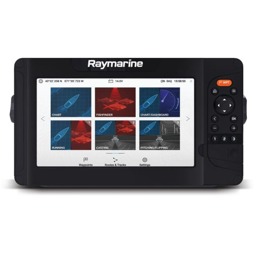 Raymarine Element 9 HV Fishfinder/Chartplotter Combo, 9 in, HV-100 Transducer, HyperVision CHIRP Sonar, Navionics+ US & Canada Charts