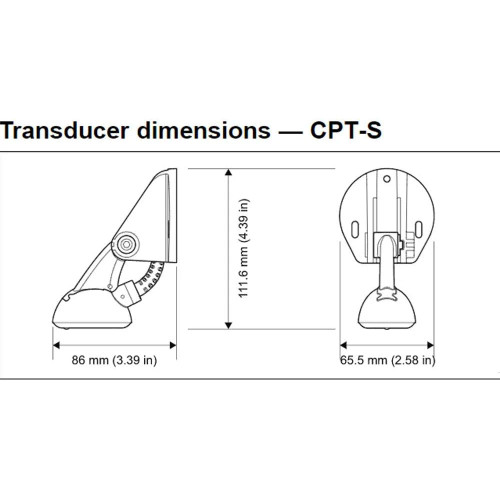 Raymarine CPT-S Transom Mount Transducer, High CHIRP, 25° Conical Beam, 900 ft - Apollo Lighting