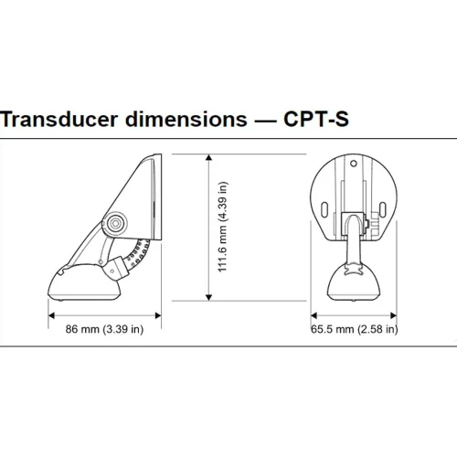 Raymarine CPT-S Transom Mount Transducer, High CHIRP, 25° Conical Beam, 900 ft