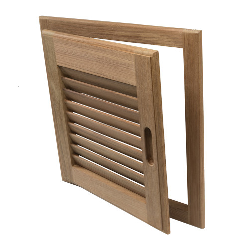 Whitecap Teak Louvered Door & Frame - Right Hand - 15" x 15" 60722 - Apollo Lighting