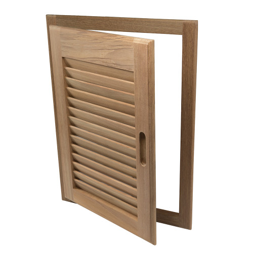 Whitecap Teak Louvered Door & Frame - Right Hand - 15" x 20" 60724