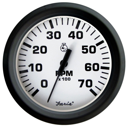 Faria Euro White 4" Tachometer 7000 RPM (Gas) (Outboards) 32905 - Apollo Lighting