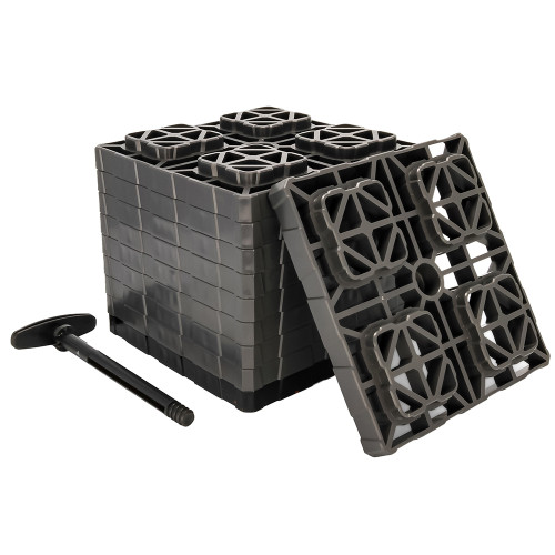 Camco FasTen Leveling Blocks XL w/T-Handle - 2x2 - Grey *10-Pack 44527