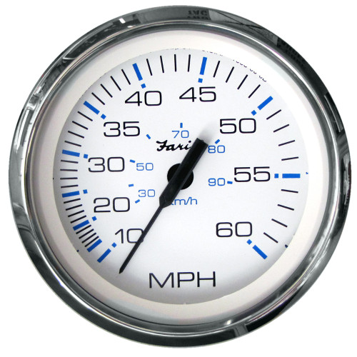 Faria Chesapeake White SS 4" Speedometer - 60MPH (Pitot) 33811