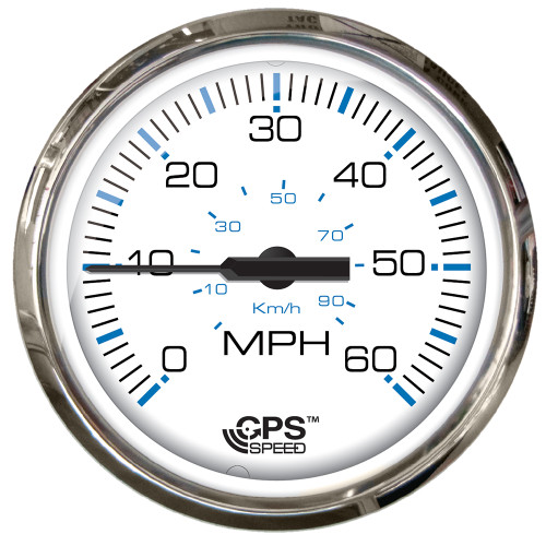 Faria Chesapeake White SS 4" Studded Speedometer - 60MPH (GPS) 33839 - Apollo Lighting