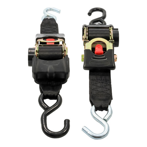 Camco Retractable Tie Down Straps - 2" Width 6' Dual Hooks 50031