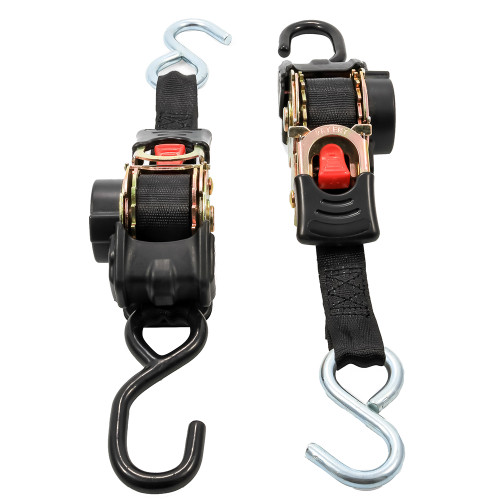 Camco Retractable Tie-Down Straps - 1" Width 6' Dual Hooks 50033