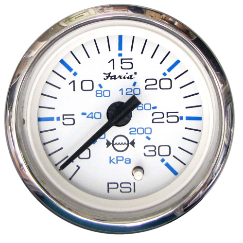 Faria Chesapeake White SS 2" Water Pressure Gauge (30 PSI) 13812 - Apollo Lighting