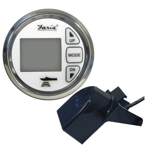 Faria Chesapeake White SS 2" Dual Depth & Temp Sounder w/Transom Mount Transducer 13852