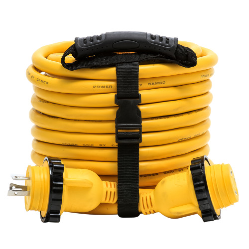Camco 30 Amp Power Grip Marine Extension Cord - 50' M-Locking/F-Locking Adapter 55613 - Apollo Lighting
