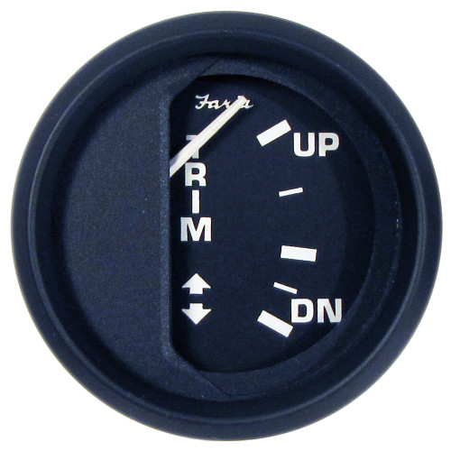 Faria Euro Black 2" Trim Gauge f/ Mercury / Mariner / Mercruiser / Volvo DP / Yamaha '01 and Newer 12828
