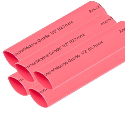 Ancor Heat Shrink Tubing 1/2" x 6" - Red - 5 Pieces 305606