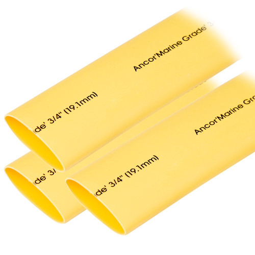 Ancor Heat Shrink Tubing 3/4" x 3" - Yellow - 3 Pieces 306903