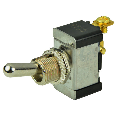BEP SPST Chrome Plated Toggle Switch -OFF/(ON) 1002002