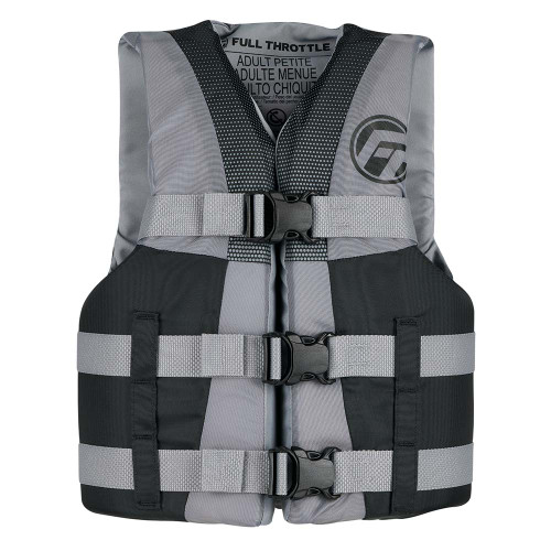 Full Throttle Teen Nylon Life Jacket - Grey/Black 112200-701-010-22