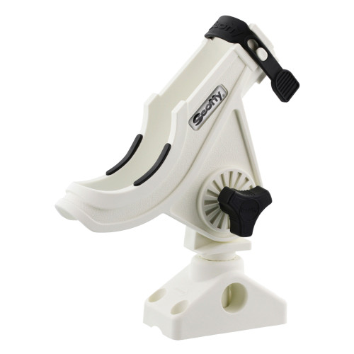 Scotty 280 Bait Caster/Spinning Rod Holder w/241 Deck/Side Mount - White 280-WH
